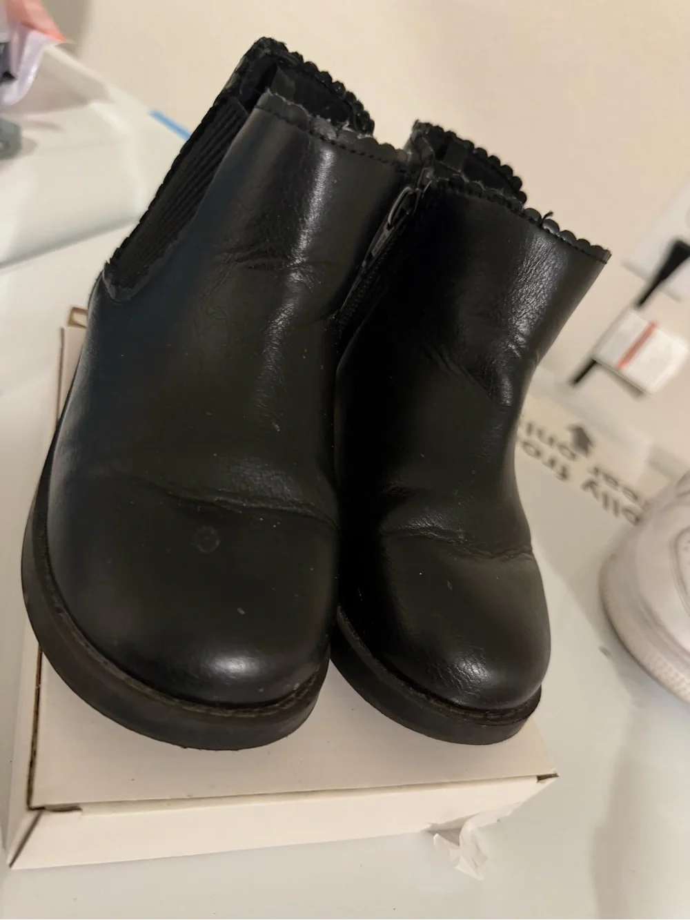 Old Navy Kids Black Chelsea Boots with Side Zipper